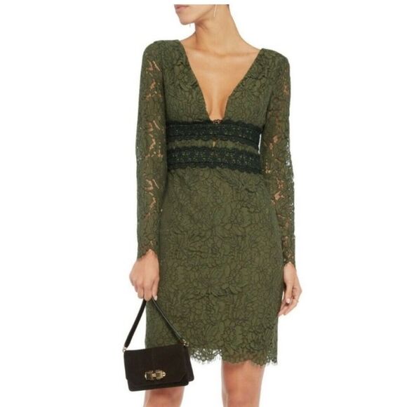 Diene Von Furstenberg DVF Viera Lace Olive dress - Picture 3 of 3